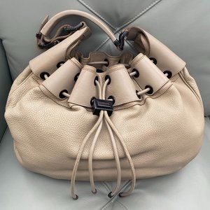 Burberry  ~ Taupe Leather Handbag ~ Duffel w Belt Strap Buckle